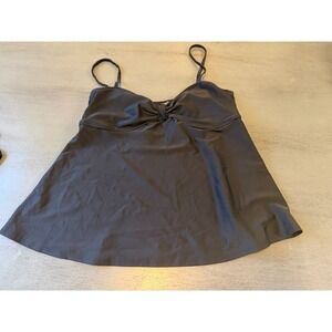 black halter PERRY ELLIS swimsuit top tankini size large